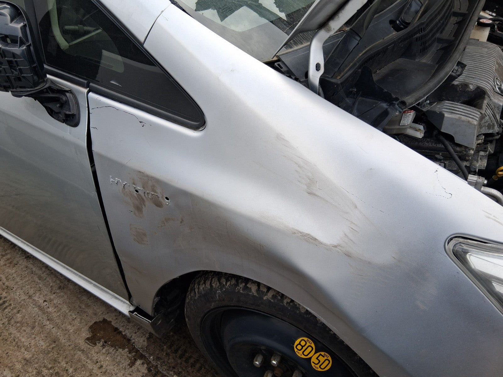 2018 TOYOTA PRIUS V PLUS XW40 OSF DRIVER SIDE FRONT RIGHT WING PANEL SILVER