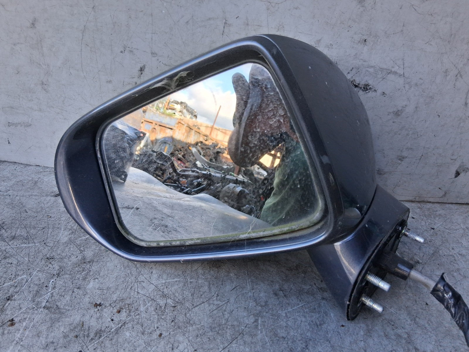 2007 HONDA JAZZ MK2 NSF PASSENGER SIDE FRONT LEFT POWER FOLD WING MIRROR BLUE