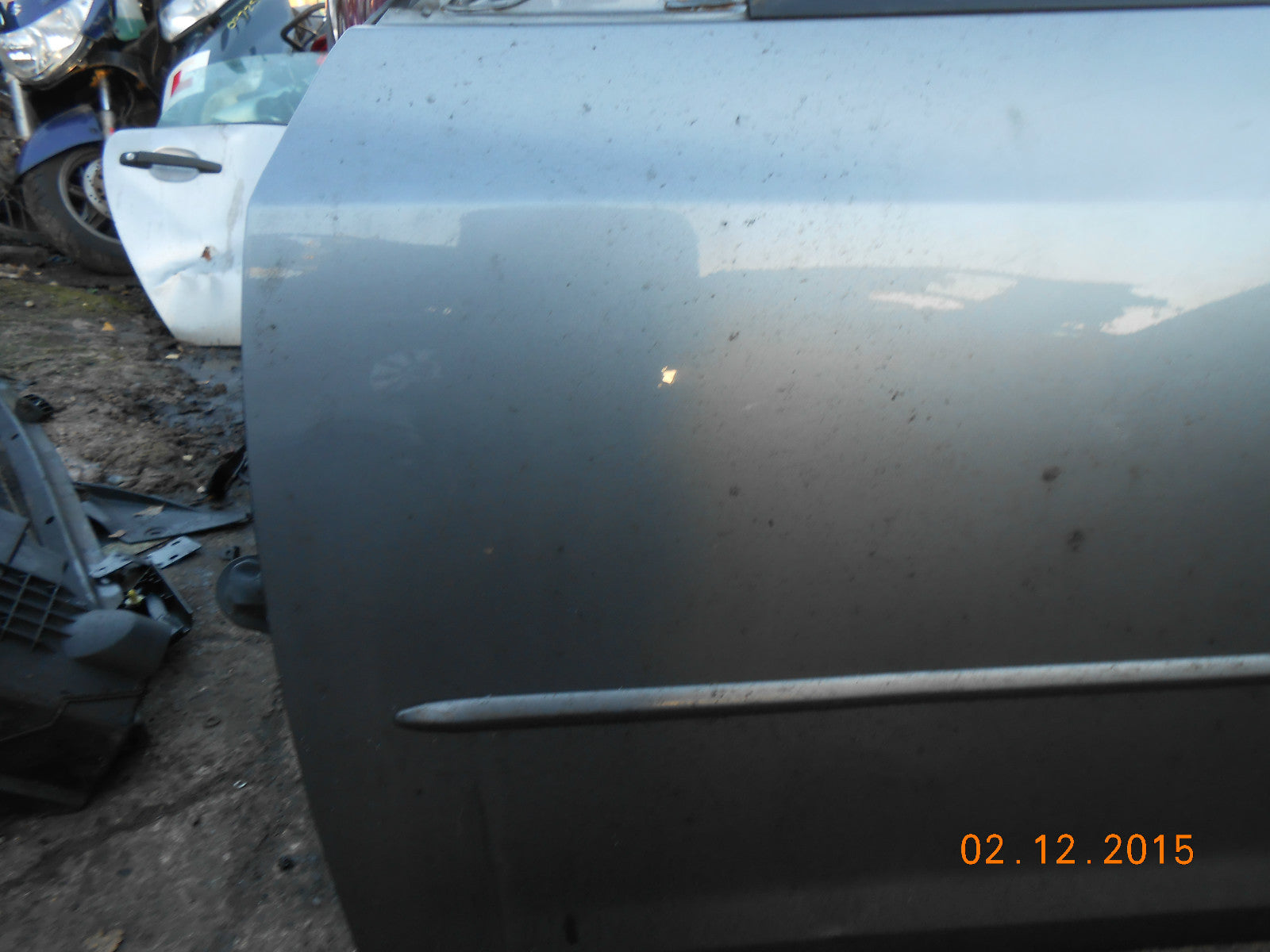 MAZDA 3 BK 2005 NSF PASSENGER SIDE FRONT BARE DOOR IN GREY SILVER