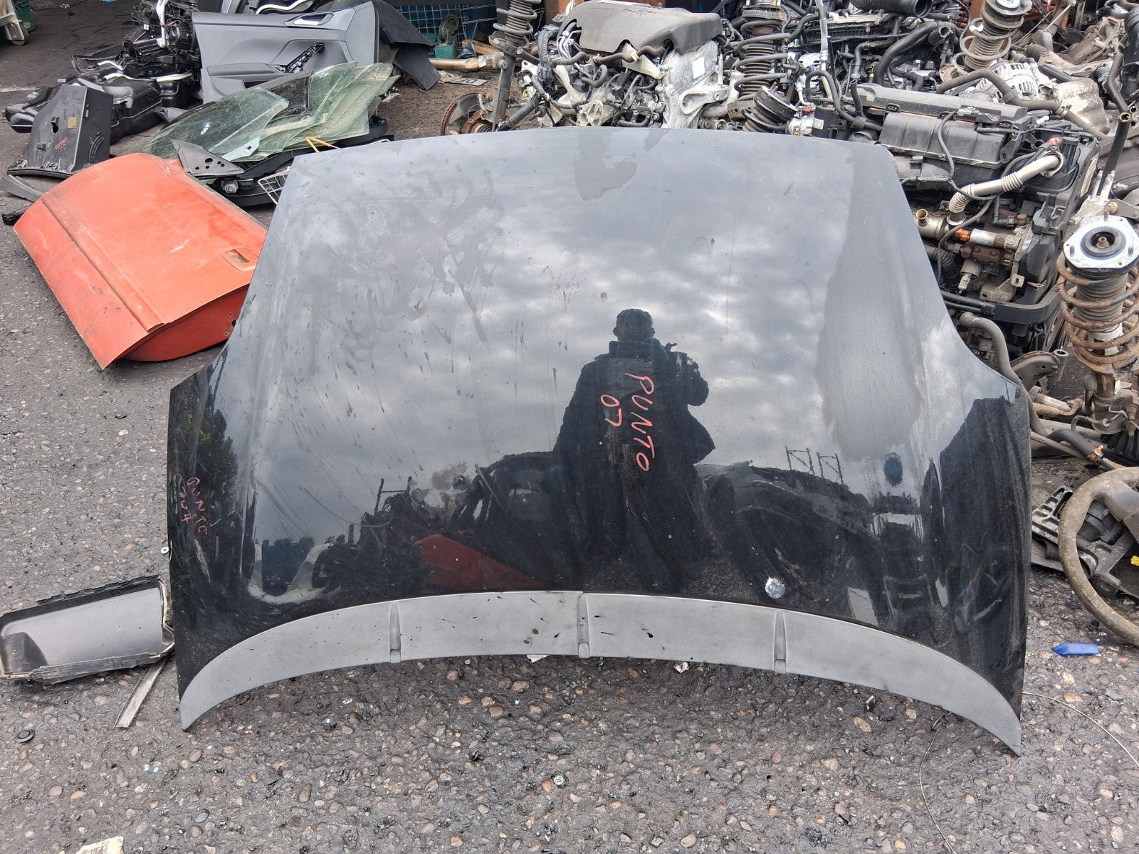 2007 FIAT PUNTO MK3 FRONT COMPLETE BONNET HOOD BLACK