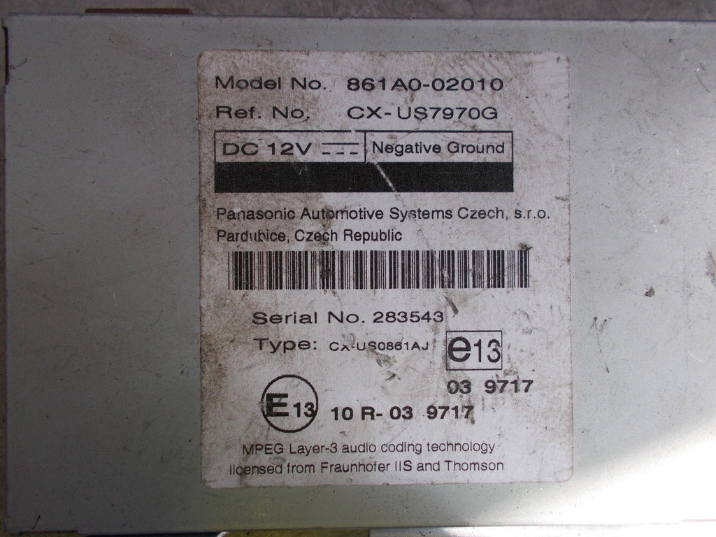 2010 TOYOTA AURIS 1.6 MULTIMEDIA CONTROL MODULE ECU UNIT 861A002010
