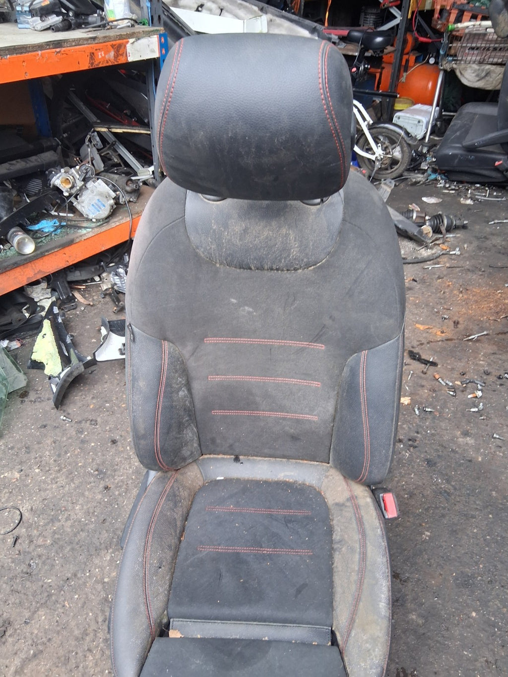 2021 MERCEDES A CLASS SALOON V177 OSF DRIVER FRONT SEAT RED STITCH LEATHER