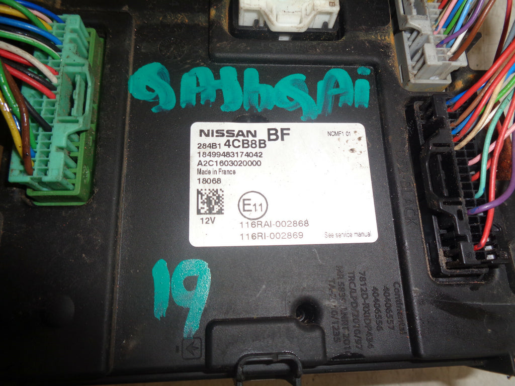 NISSAN QASHQAI J11 MK2 2018 ECU BOARD CONTROL MODULE 284B14CB8B