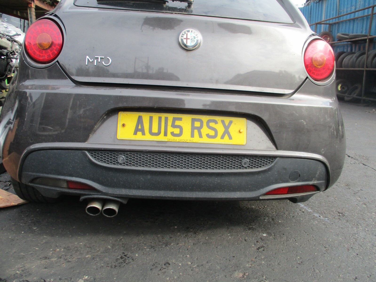 2015 ALFA ROMEO MITO 3 DOOR REAR COMPLETE BUMPER PDC SENSOR GREY