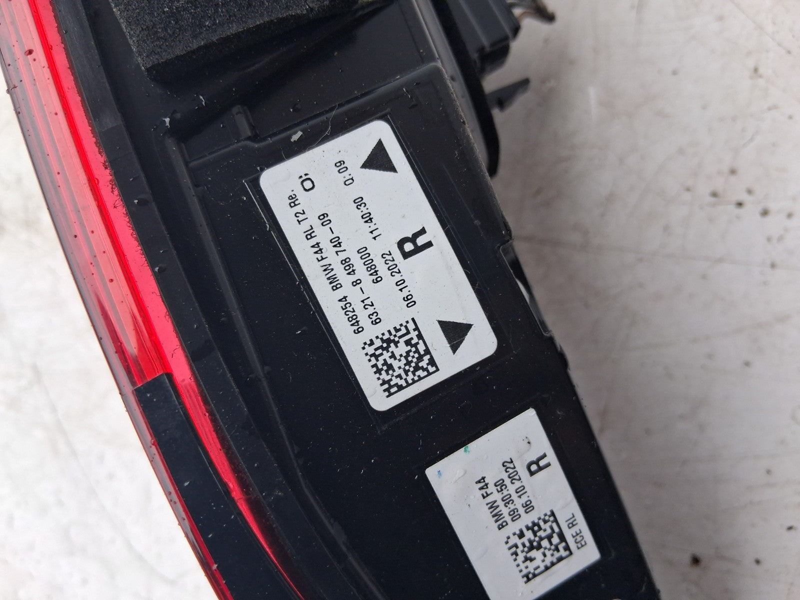 2024 BMW 2 SERIES F44 OSR OFF DRIVER RIGHT SIDE REAR INNER TAIL LIGHT 648253