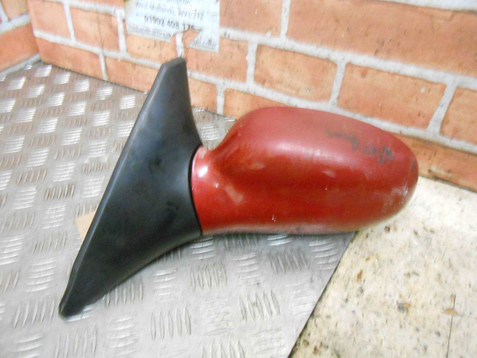 KIA SHUMA FB MK1 2001 NS PASSENGER SIDE ELECTRIC DOOR WING MIRROR RED