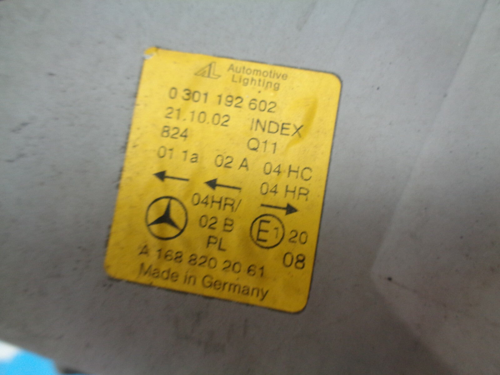 MERCEDES BENZ A CLASS A170 W168 OS DRIVER SIDE HEADLIGHT DAMAGED 1688202061