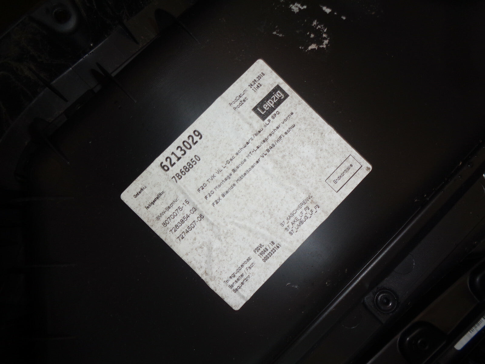 BMW 1 SERIES F20 2019 NSF PASSENGER SIDE FRONT DOOR CARD PANEL 7240403