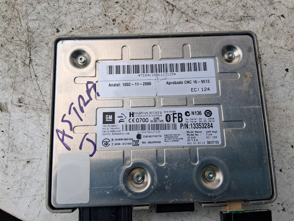 VAUXHALL ASTRA J 2013 BLUETOOTH CONTROL MODULE 13353284