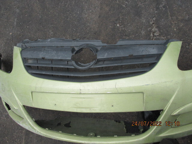 VAUXHALL CORSA D PREFACELIFT 2009 FRONT COMPLETE BUMPER GREEN