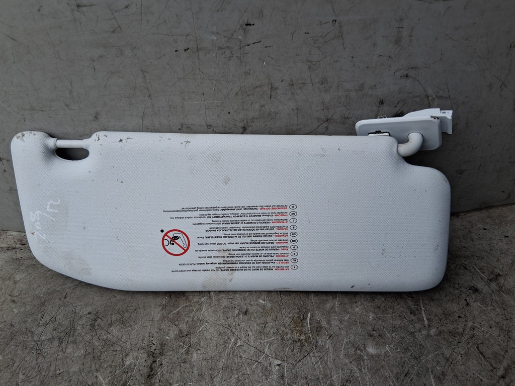 2012 PEUGEOT 208 NSF PASSENGER SIDE FRONT LEFT SUN VISOR SHADE
