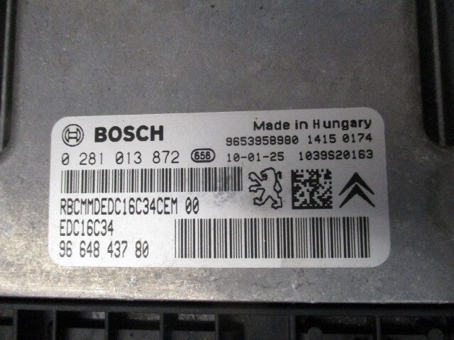PEUGEOT 307 2010 1.6 DIESEL ECU ENGINE CONTROL MODULE 9664843780