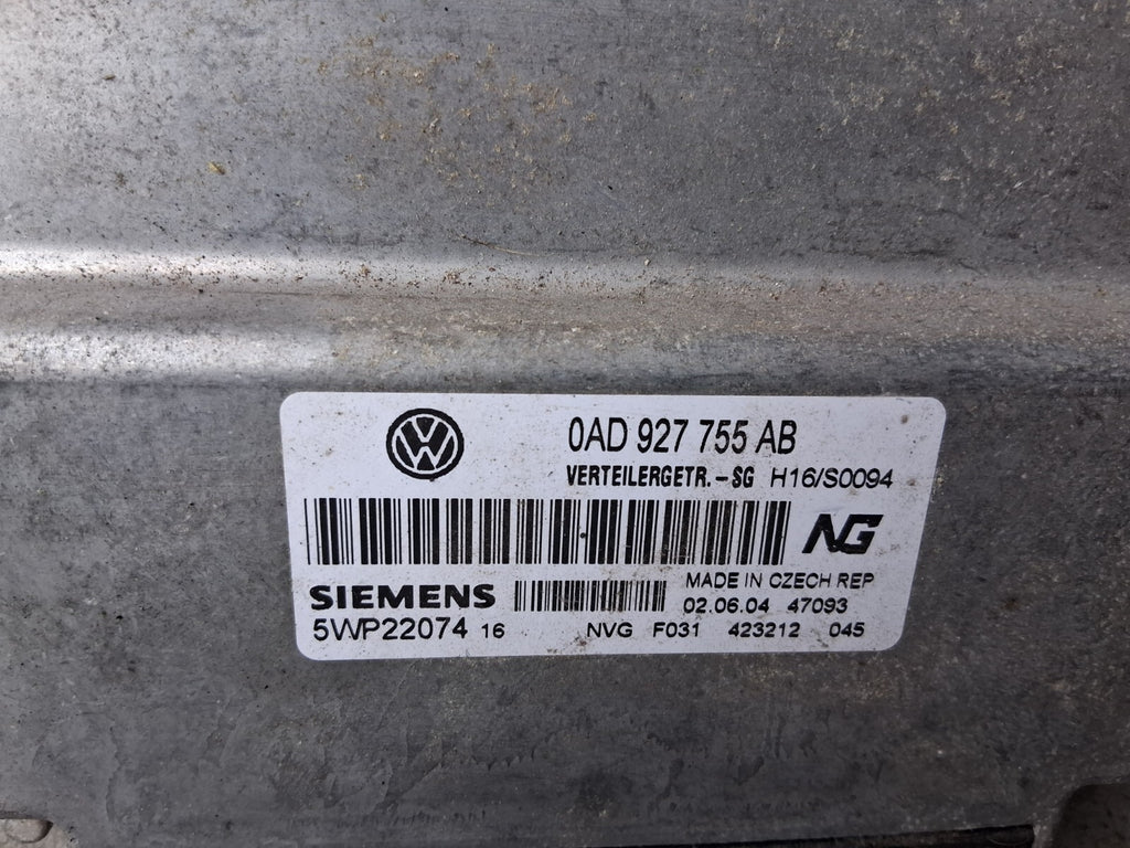 VW VOLKSWAGEN TOUAREG 2005 GEARBOX CONTROL MODULE UNIT 0AD927755AB