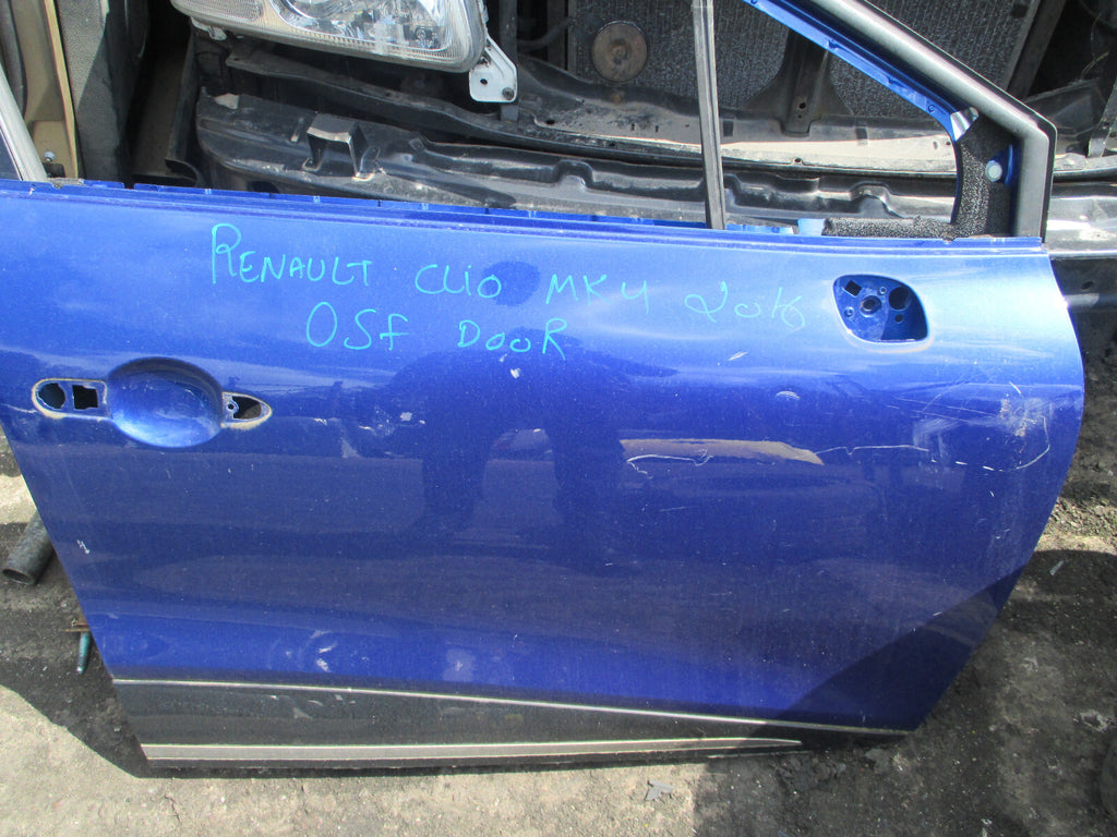 RENAULT CLIO MK4 2018 OSF DRIVER SIDE FRONT BARE DOOR BLUE TERQH