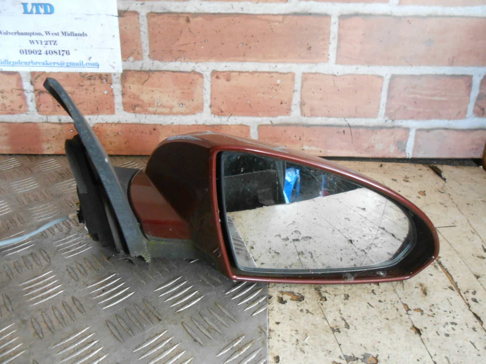 NISSAN PRIMERA P12 2004 OS DRIVER ELECTRIC DOOR WING MIRROR 96301-AU311 BURGUNDY