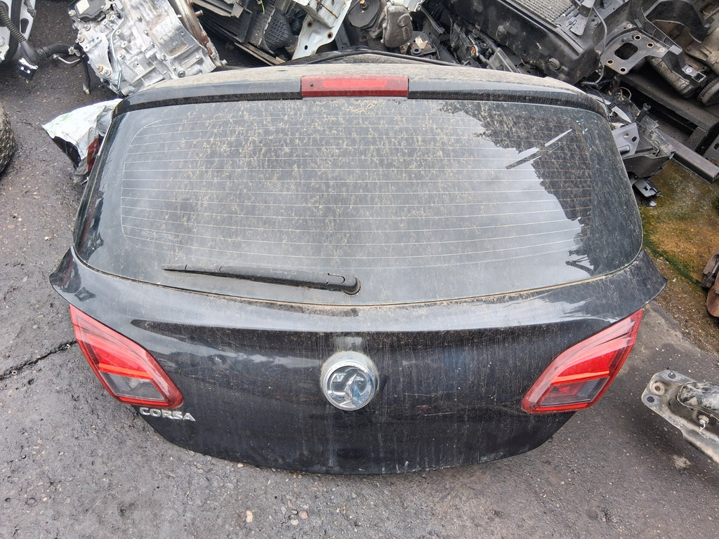 2015 VAUXHALL CORSA E 5 DOOR REAR BOOTLID BOOT COMPLETE BLACK Z22C CARBON