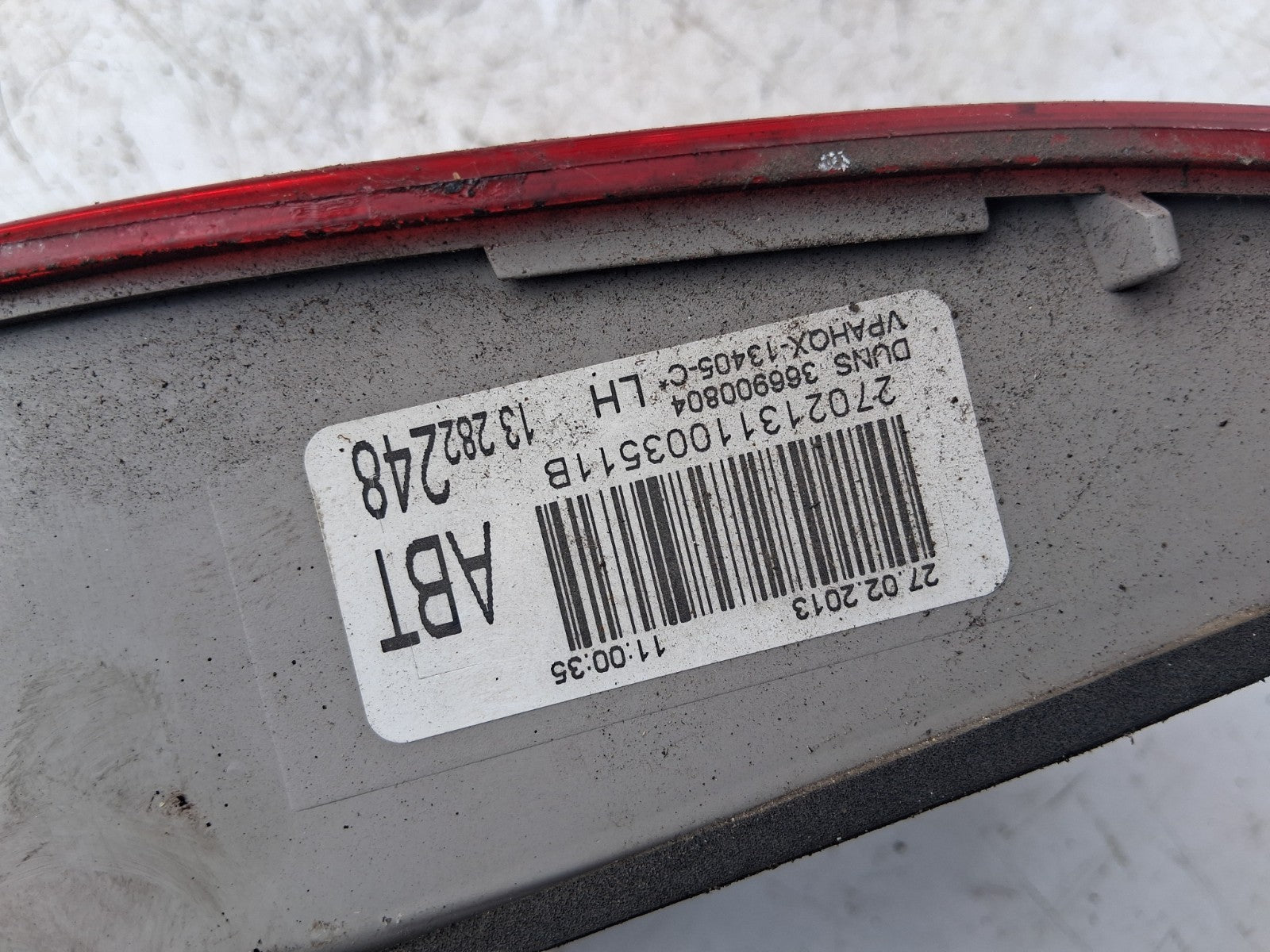 2013 VAUXHALL ASTRA J ESTATE NSR PASSENGER SIDE REAR INNER TAIL LIGHT 13282246