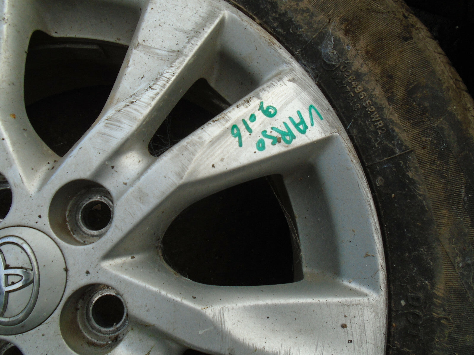 TOYOTA VERSO 2016 15 INCH SINGLE ALLOY WHEEL WITH TYRE 185/65R15 REF 3