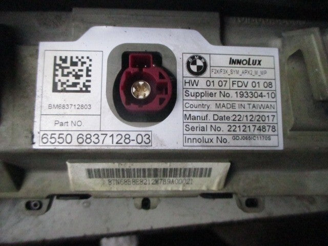 BMW 1 SERIES F20 2017 RADIO MEDIA DISPLAY SCREEN SATNAV 6837128
