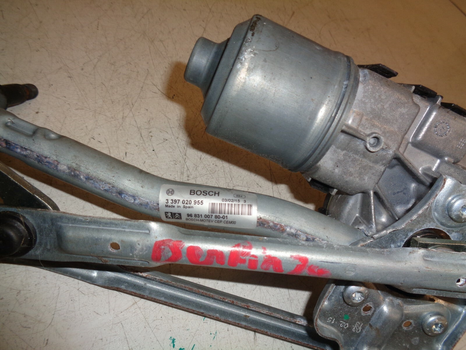 CITROEN BERLINGO 2015 MK2 1.6 WINDSCREEN WIPER MOTOR & LINKAGES 9683100780