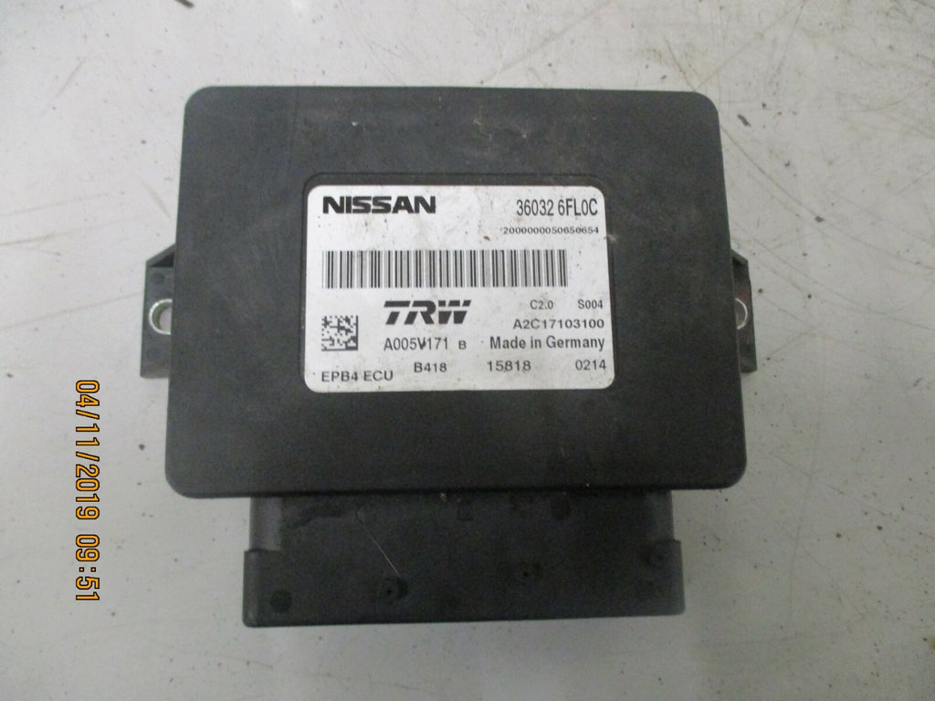 NISSAN QASHQAI J11 PARKING HANDBRAKE BRAKE ECU MODULE 360326FL0C A2C17103100