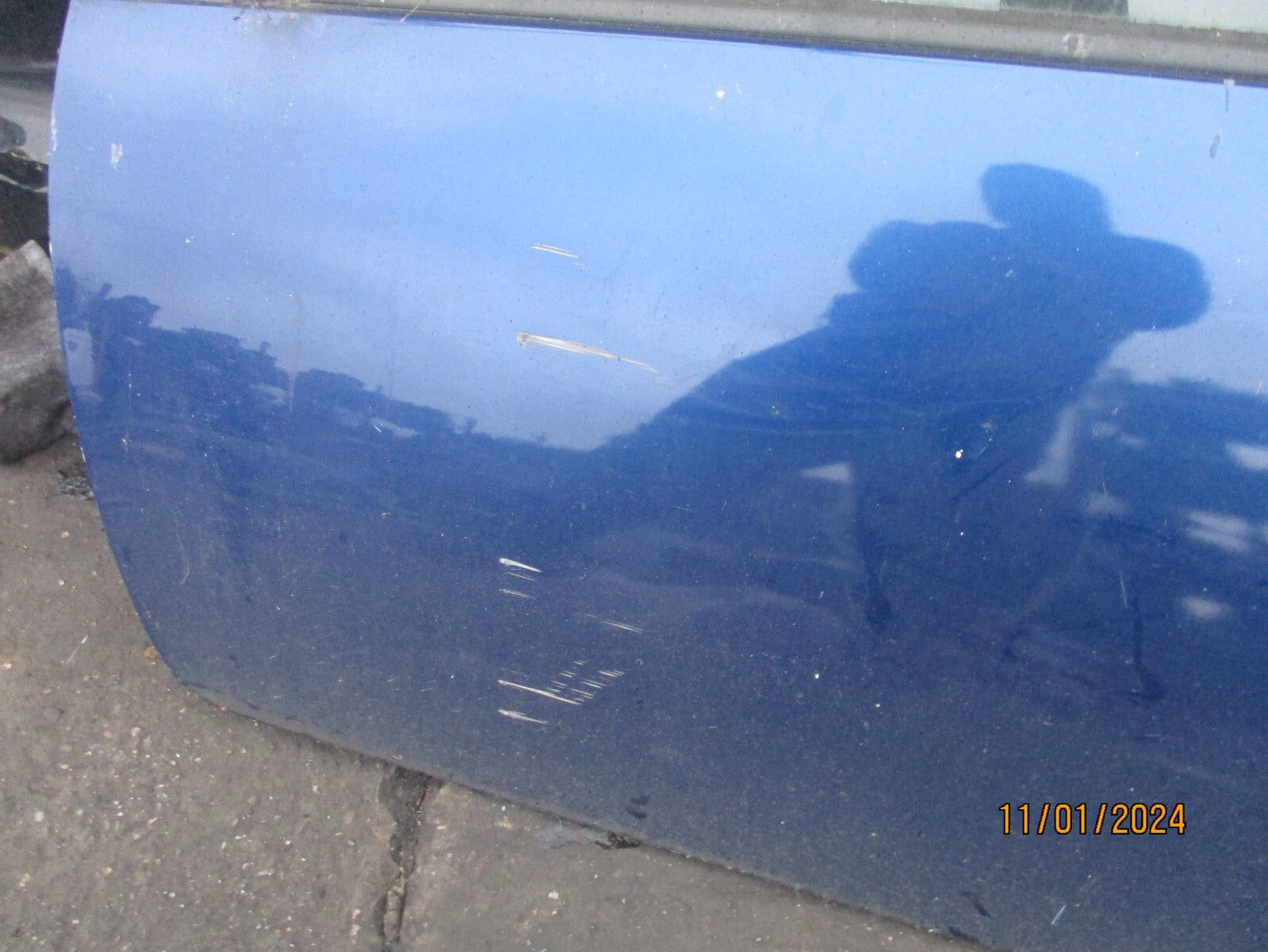 CITROEN C1  2007 3 DOOR NS PASSENGER SIDE COMPLETE DOOR BLUE