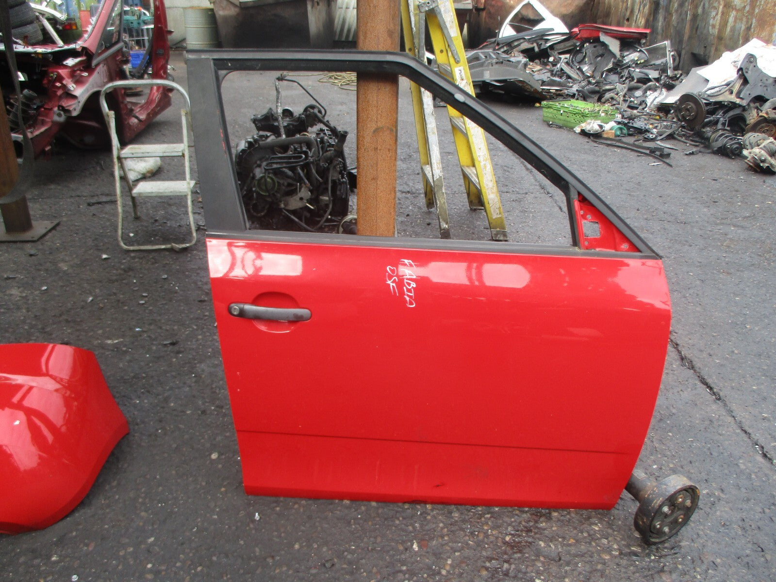 SKODA FABIA MK2 2009 OSF DRIVER SIDE FRONT DOOR RED