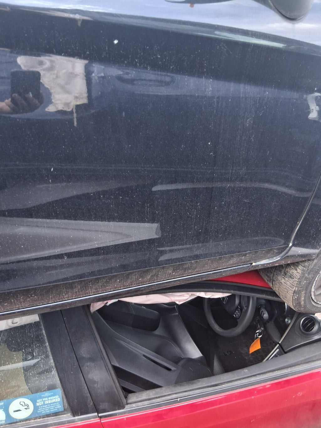 2012 FORD FIESTA MK7 5 DOOR OSF DRIVER SIDE FRONT RIGHT BARE DOOR BLACK