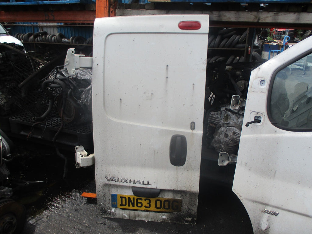 VAUXHALL VIVARO 2013 NSR PASSENGER SIDE REAR COMPLETE DOOR WHITE