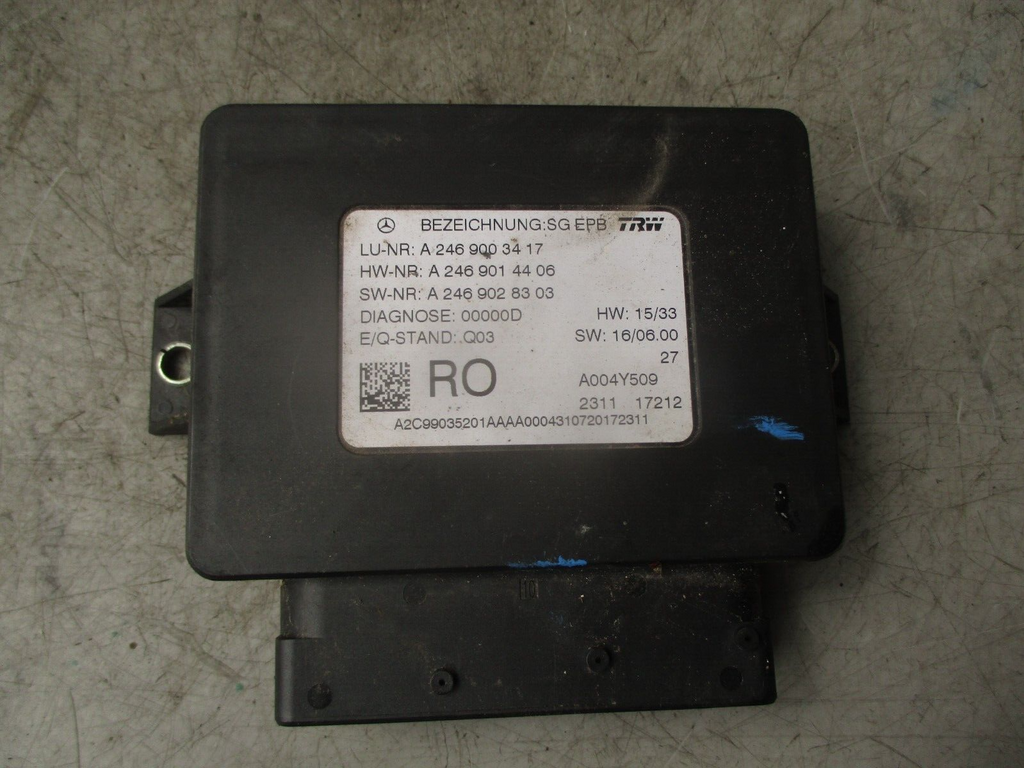 2017 MERCEDES BENZ A CLASS PARKING HANDBRAKE BRAKE CONTROL MODULE A2469003417
