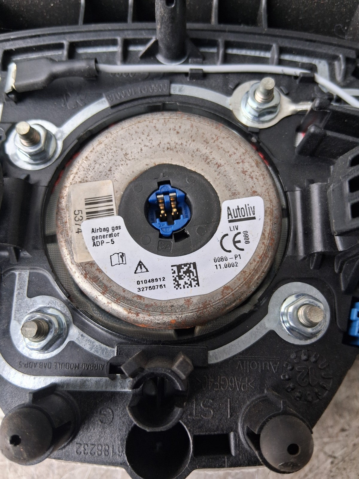2012 PEUGEOT 208 STEERING WHEEL AIRBAG BLACK