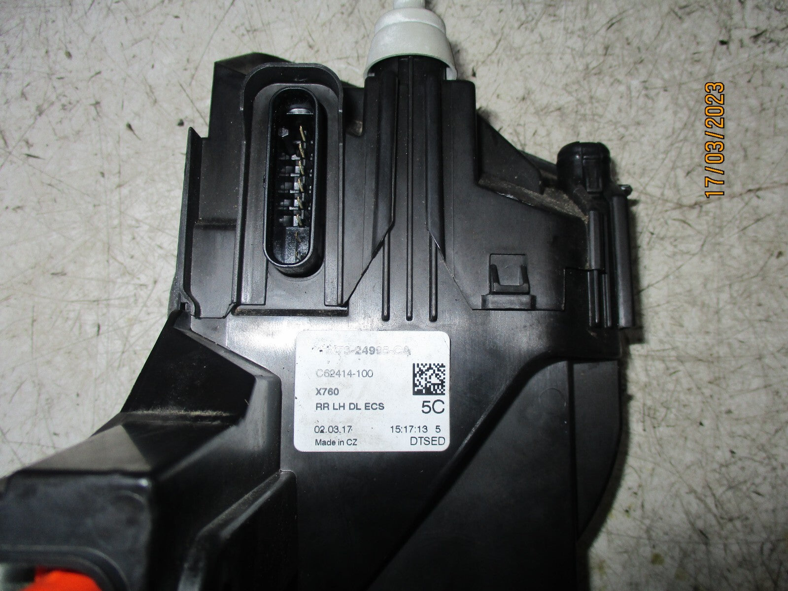 JAGUAR XE 2017 NSR PASSENGER SIDE REAR DOOR LOCK MECHANISM HX7324995CA