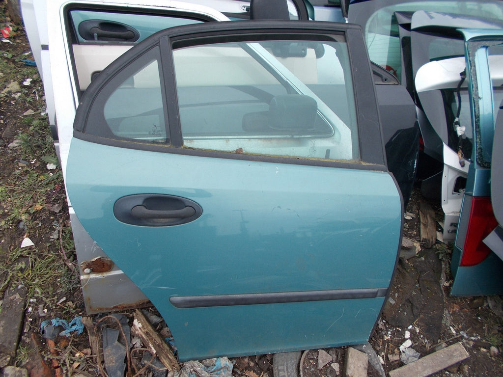 SAAB 93 2003 OSR DRIVER SIDE REAR COMPLETE DOOR  291 GLACIER BLUE METALLIC