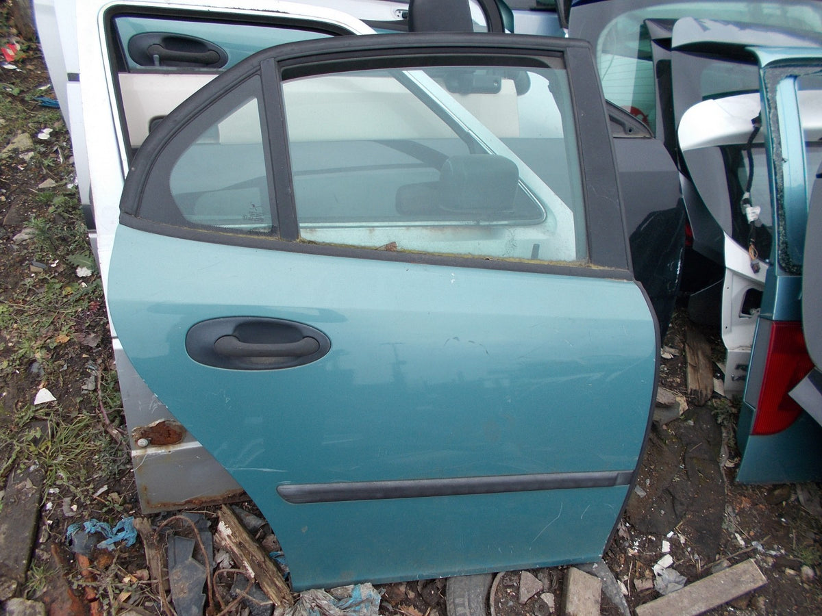 SAAB 93 2003 OSR DRIVER SIDE REAR COMPLETE DOOR  291 GLACIER BLUE METALLIC