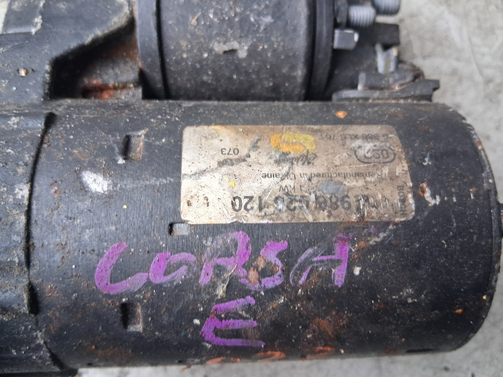 2018 VAUXHALL CORSA E MK4 1.4 PETROL STARTER MOTOR 986026120