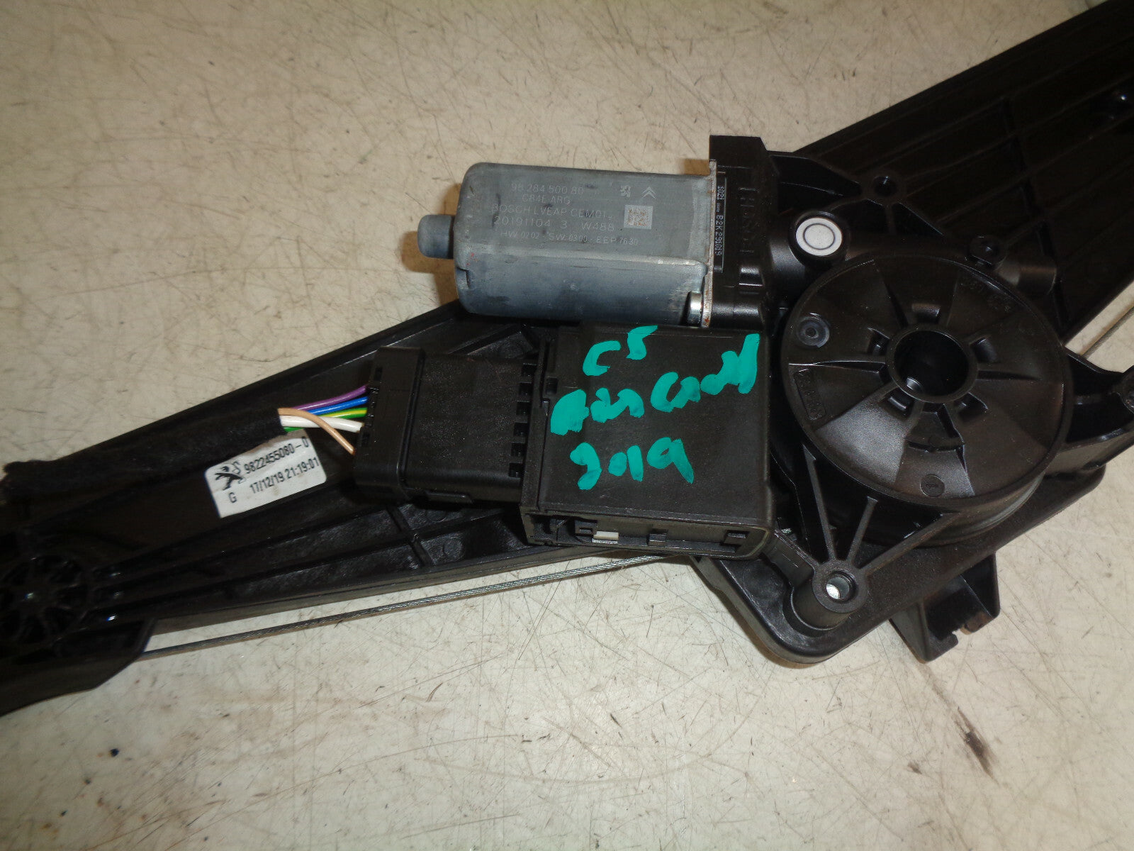 CITROEN C5 AIRCROSS 2019 NSR PASSENGER REAR WINDOW REGULATOR MOTOR 9822455080