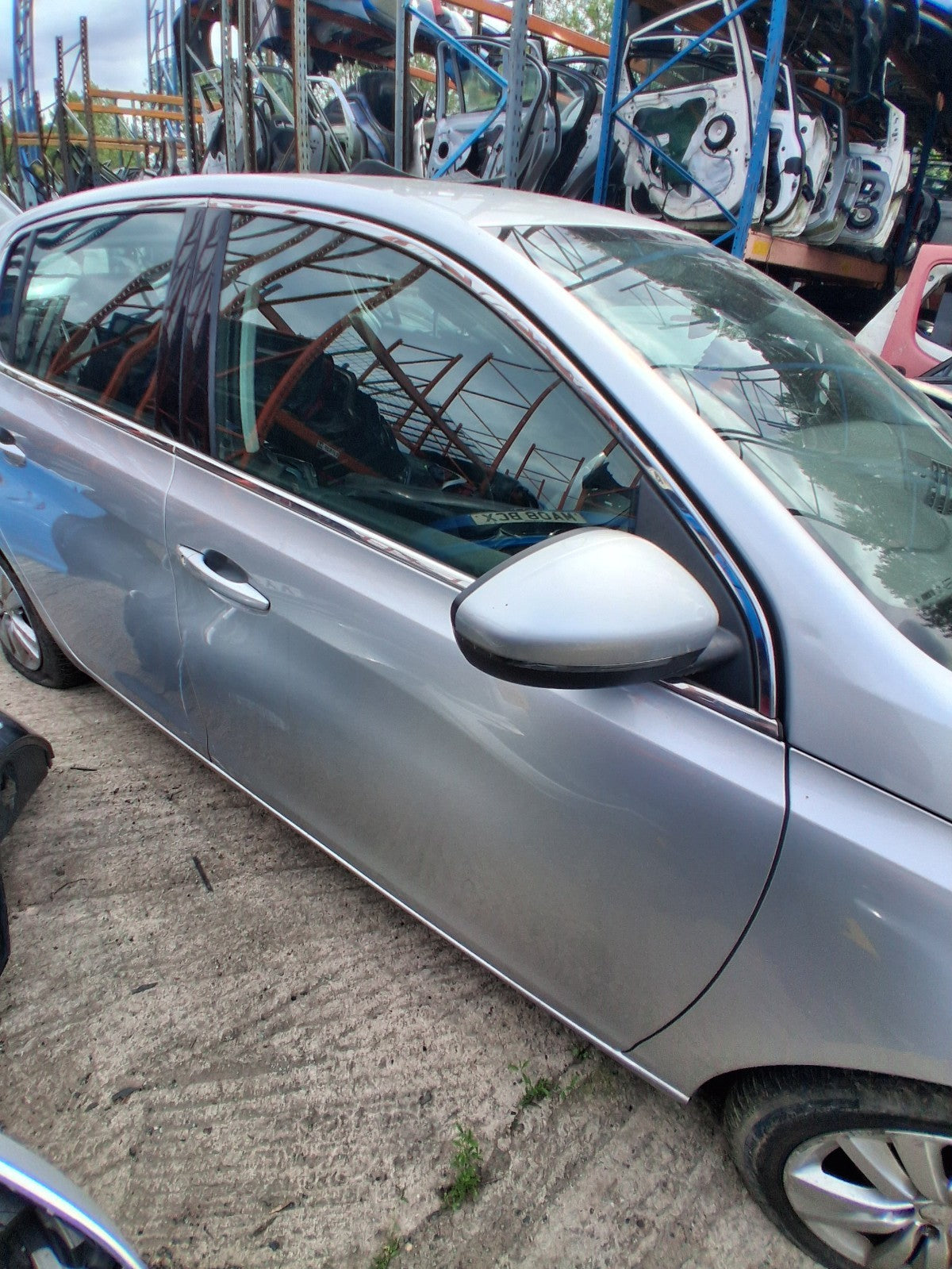 2014 PEUGEOT 308 MK2 OSF DRIVER SIDE FRONT BARE DOOR GRIS ALUMINIUM EZR