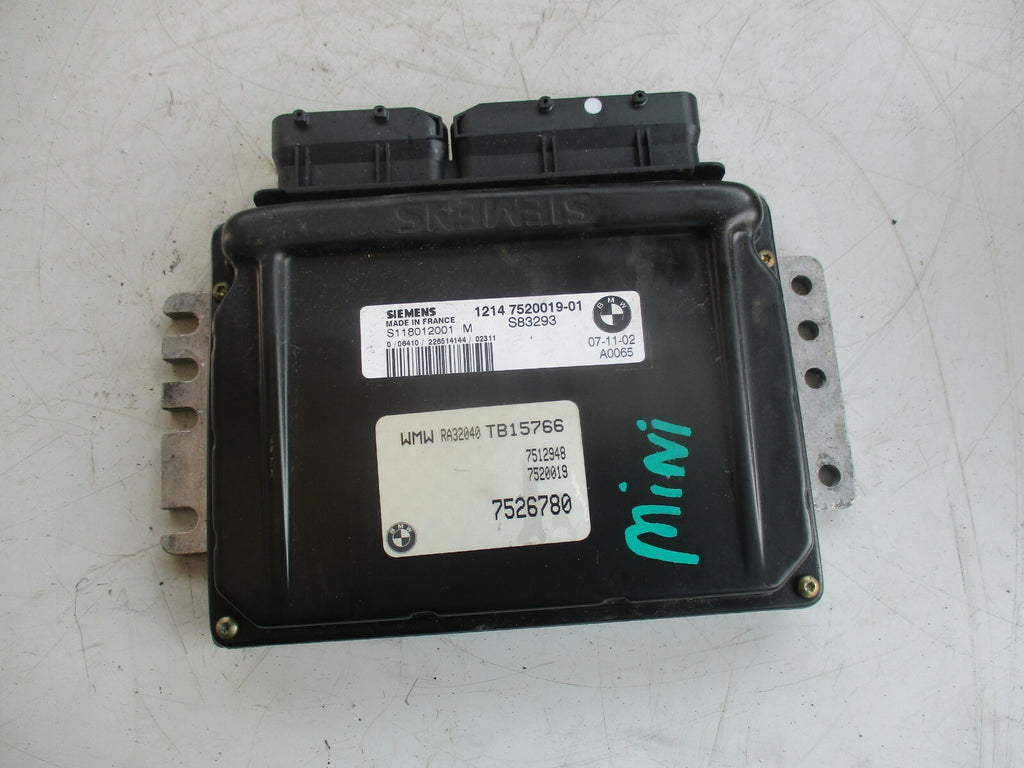 BMW MINI COOPER ONE R50 1.6 PETROL ECU ENGINE CONTROL UNIT 752001901