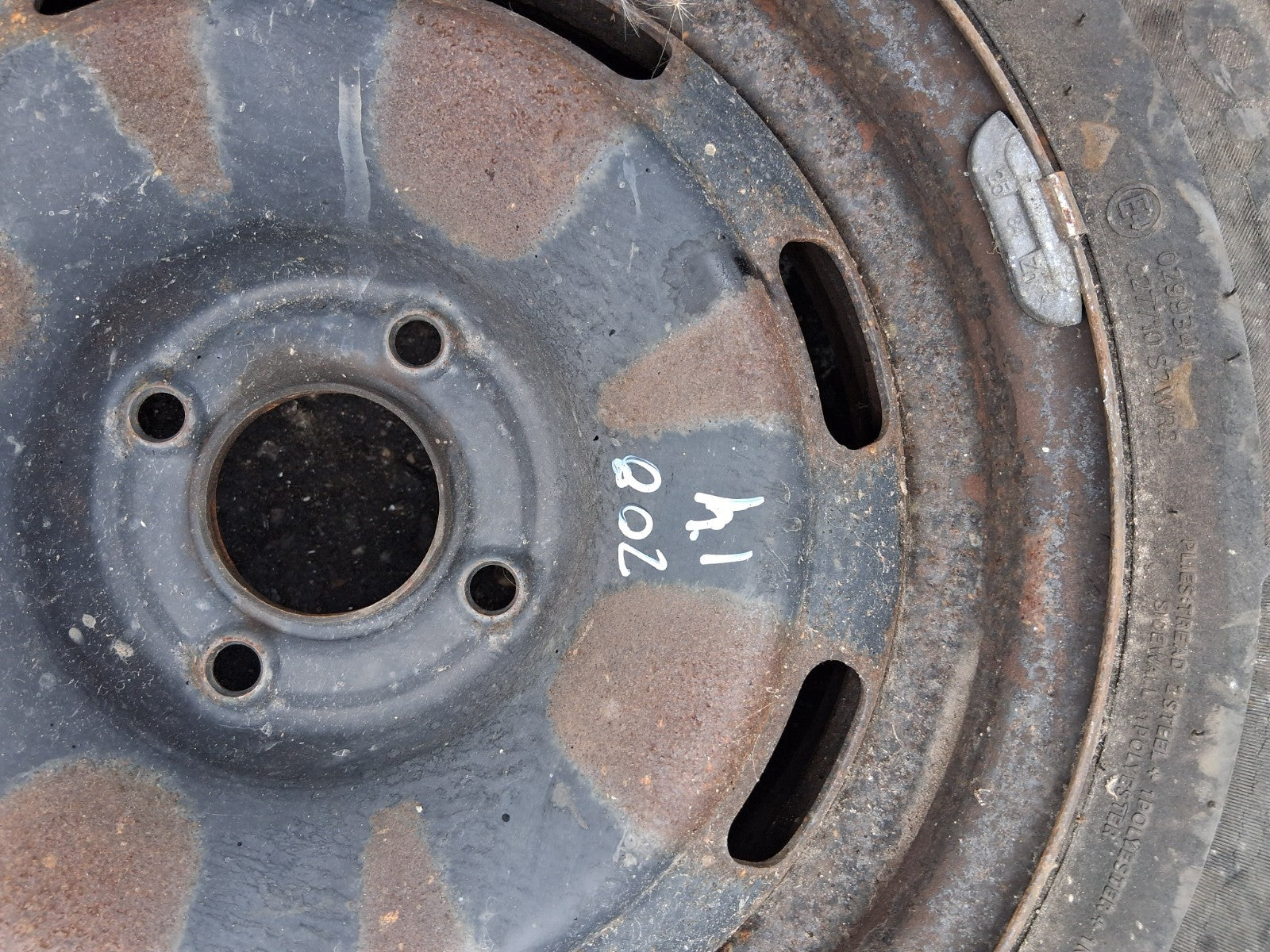 2014 PEUGEOT 208 MK1 15 INCH STEEL WHEEL WITH TYRE 185/65R15 REF 2