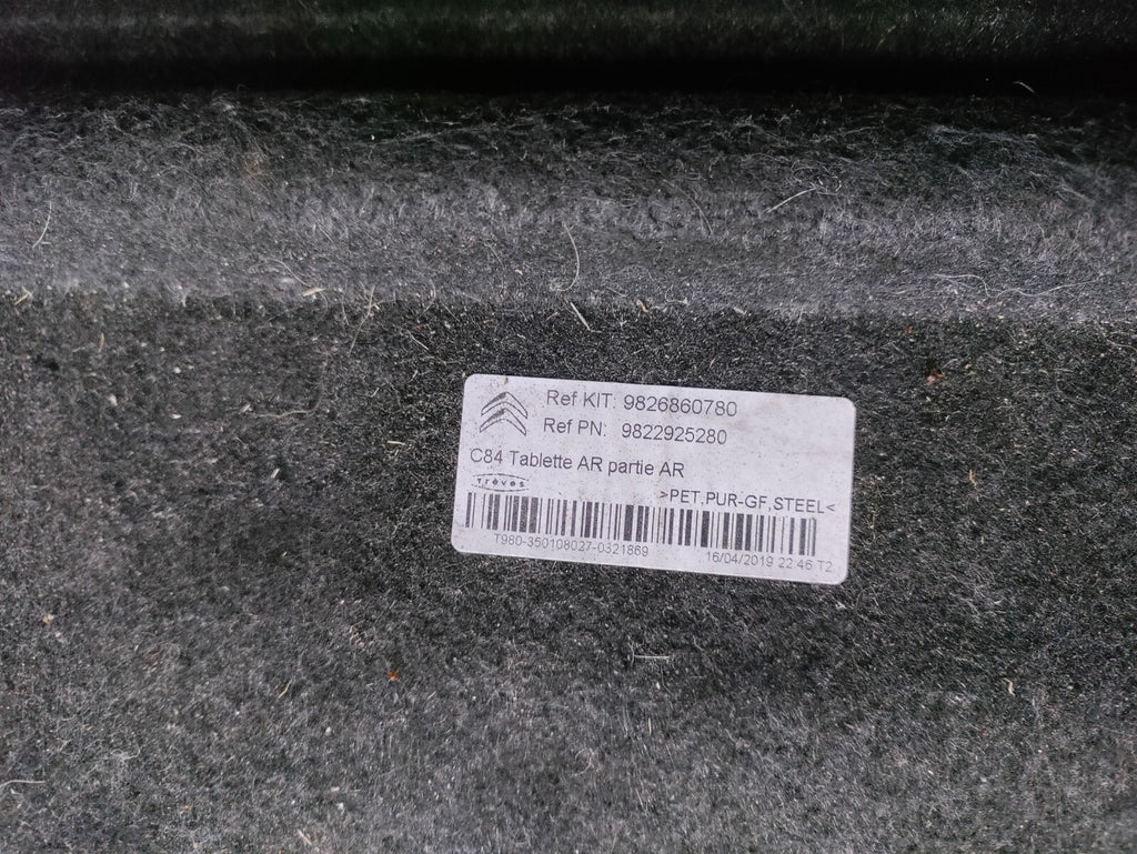 CITROEN C5 AIRCROSS 2020 PARCEL SHELF LOAD LOWER 9826860780
