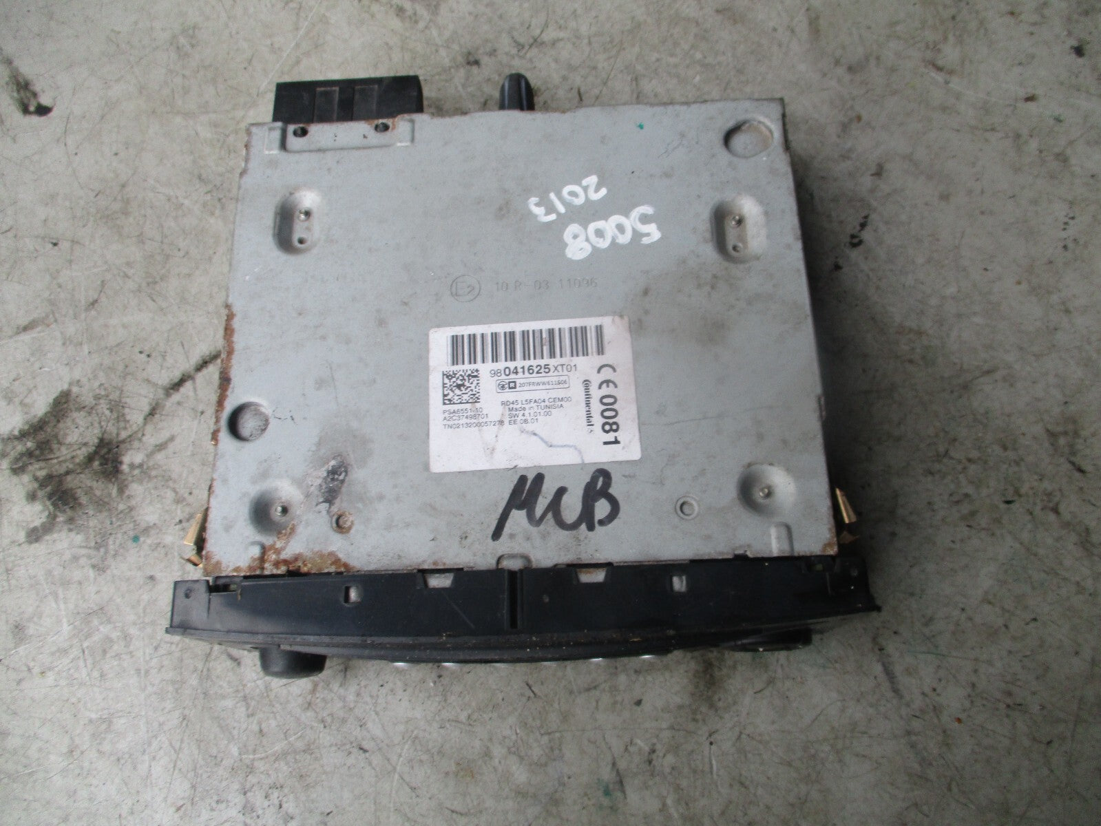 2013 PEUGEOT 5008 RADIO CD PLAYER STEREO HEAD UNIT 98041625XT01