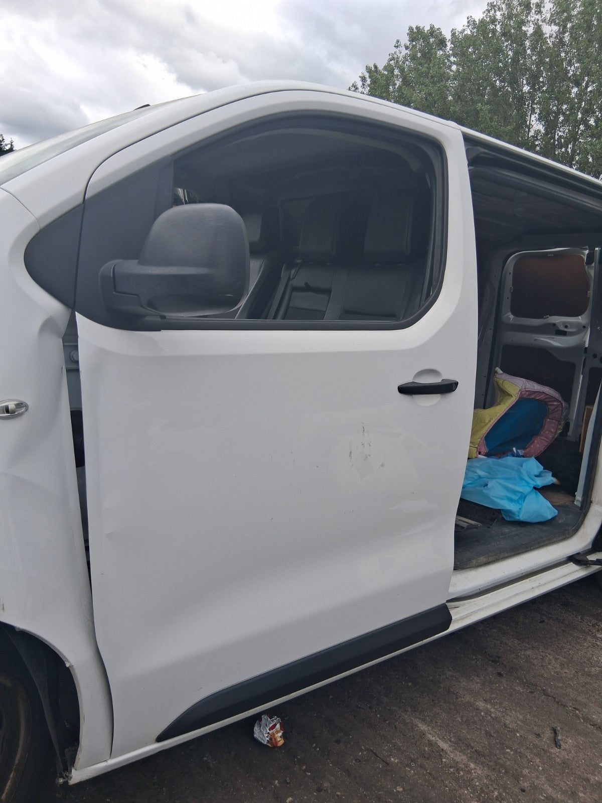 2019 CITROEN DISPATCH VIVARO MK3 NSF PASSENGER FRONT BARE DOOR WHITE HAS DAMAGED