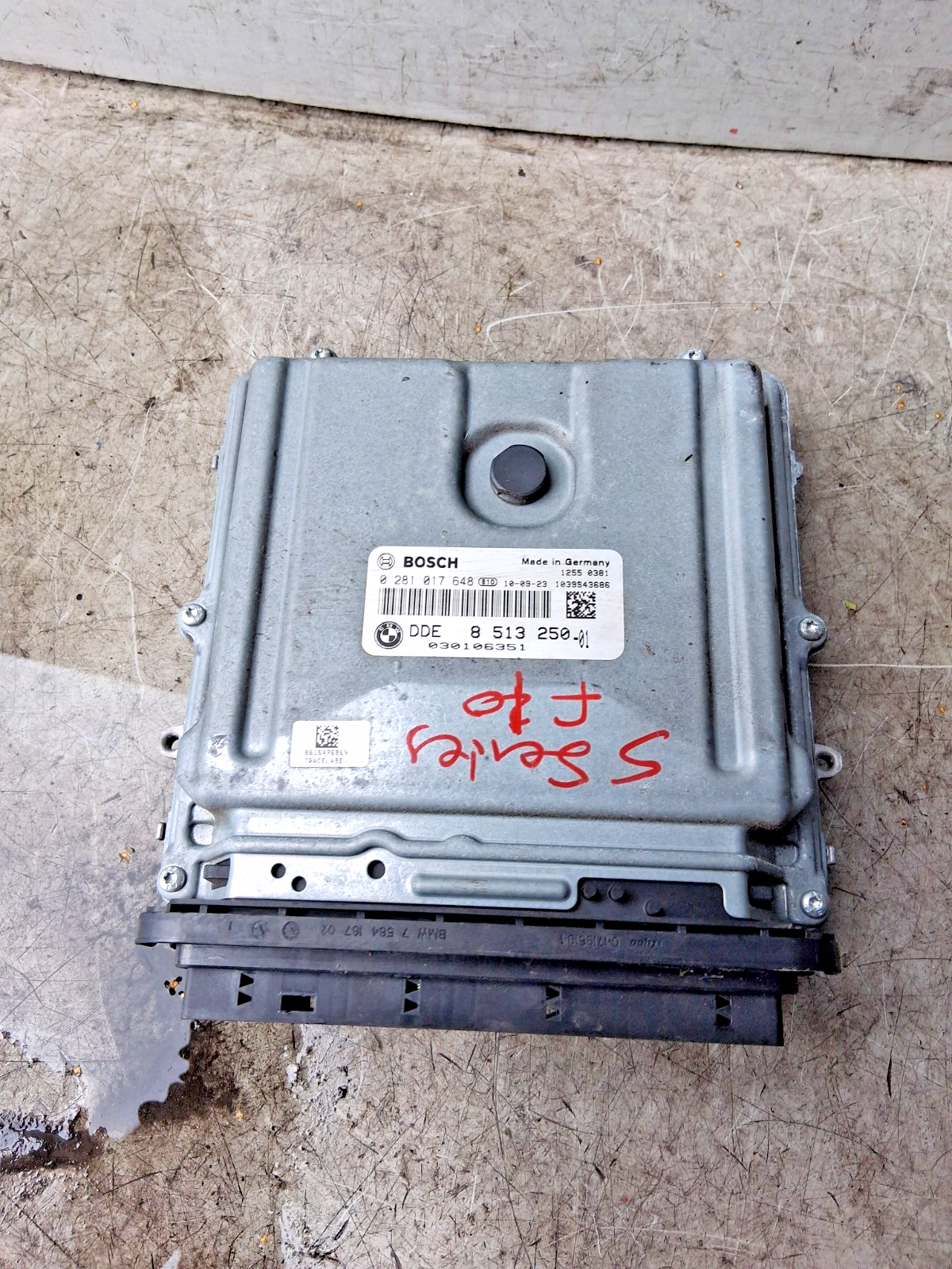 2012 BMW 5 SERIES F10 2.0 DIESEL ECU ENGINE CONTROL UNIT MODULE 0281017648