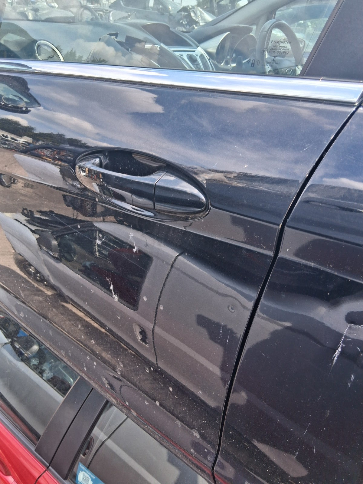 2012 FORD FIESTA MK7 5 DOOR NSF PASSENGER SIDE FRONT LEFT BARE DOOR BLACK