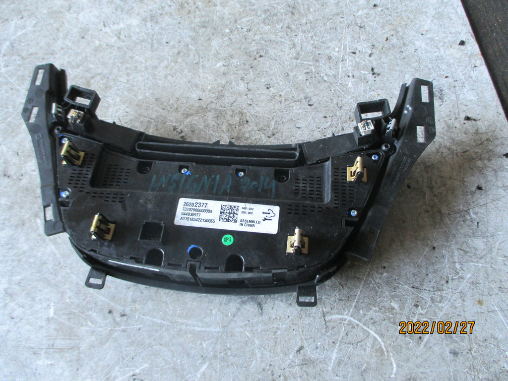 VAUXHALL INSIGNIA 2014 DIGITAL HEATER AC CLIMATE CONTROL PANEL 26202377