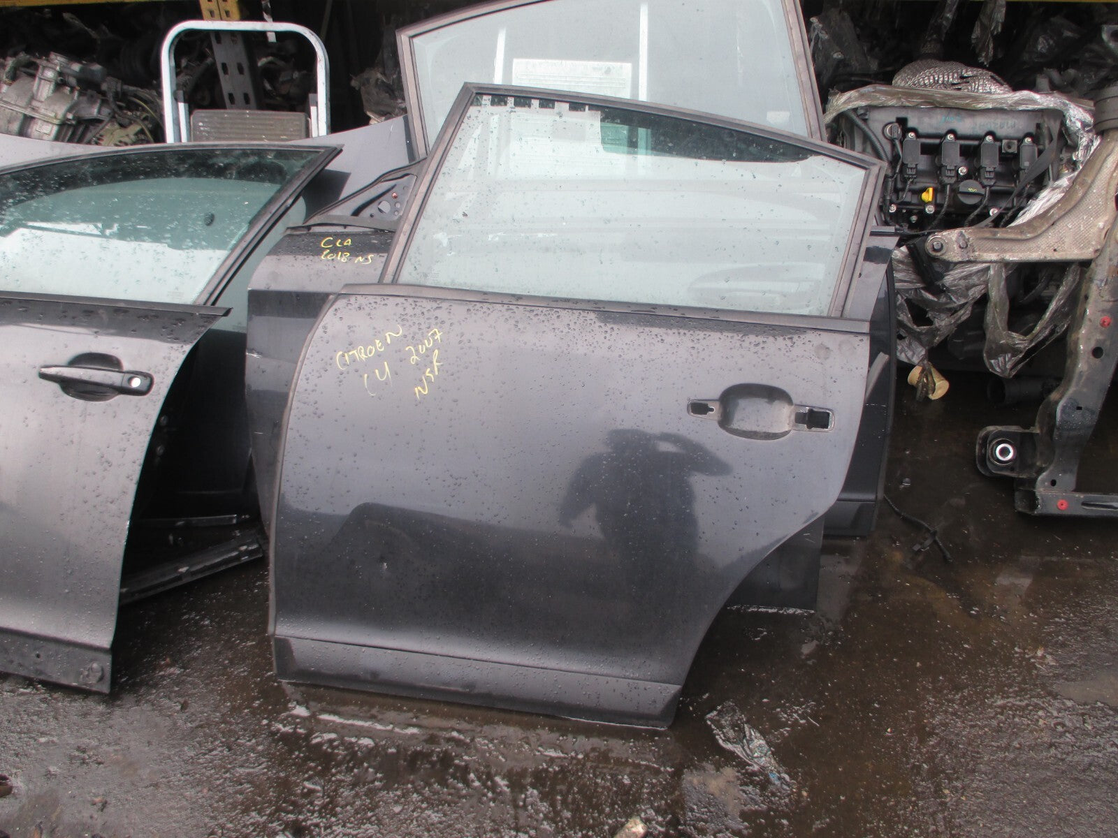 CITROEN C4 MK1 2007 NSR PASSENGER SIDE REAR BARE DOOR BLACK