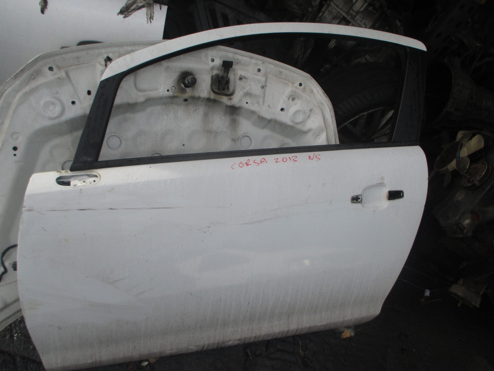 VAUXHALL CORSA D 2013 3 DOOR NS PASSENGER SIDE BARE DOOR WHITE