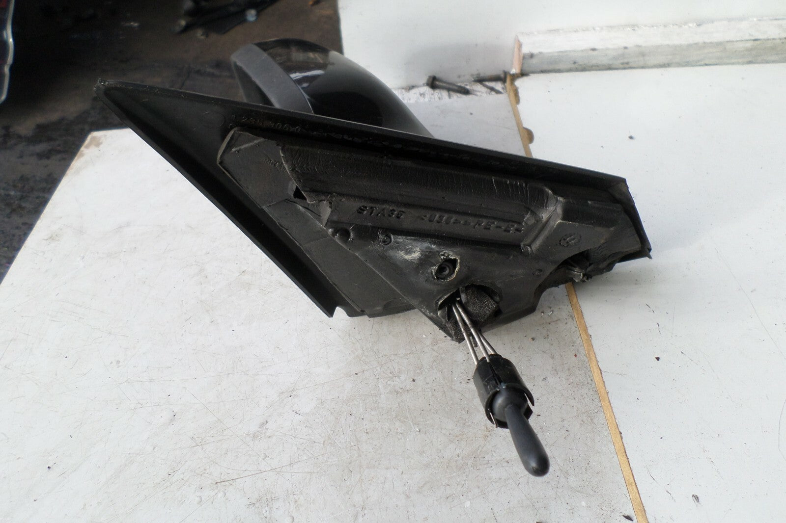 RENAULT MEGANE MK2 2007 NS PASSENGER SIDE MANUAL DOOR WING MIRROR BLACK