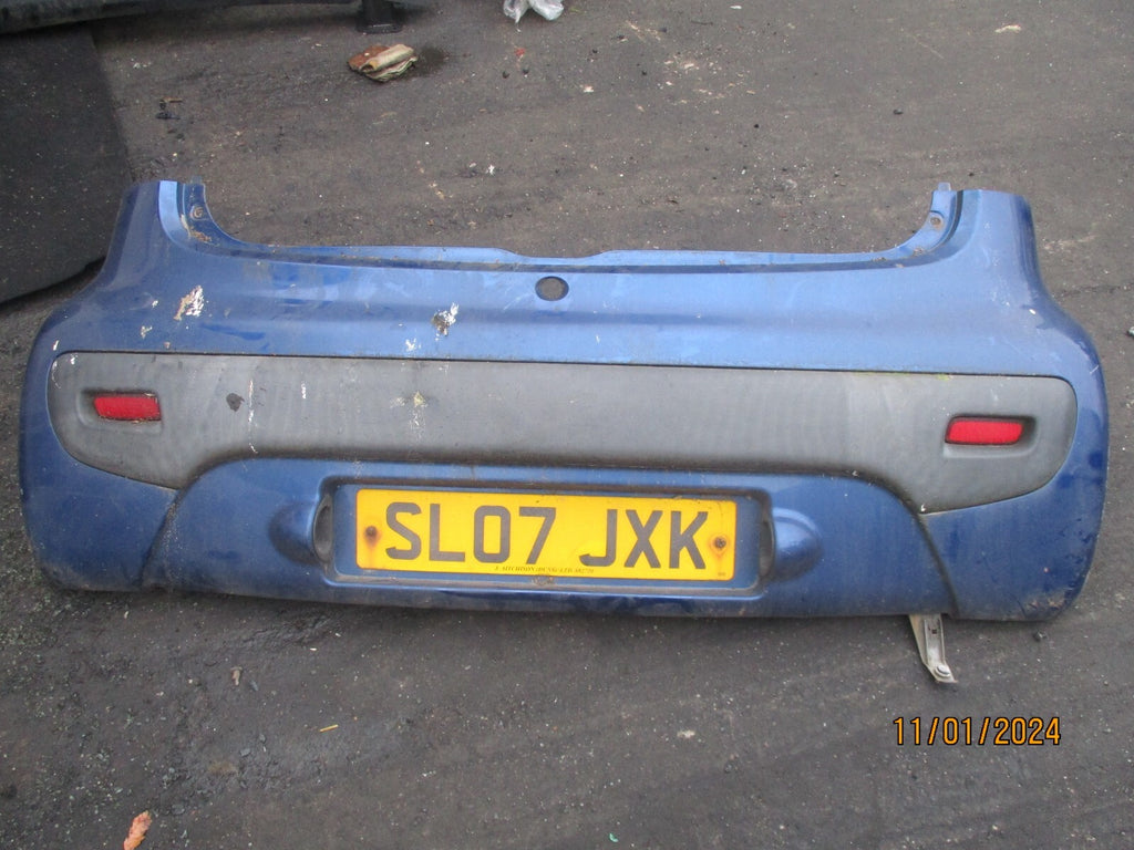 CITROEN C1  2007 3 DOOR REAR COMPLETE BUMPER BLUE