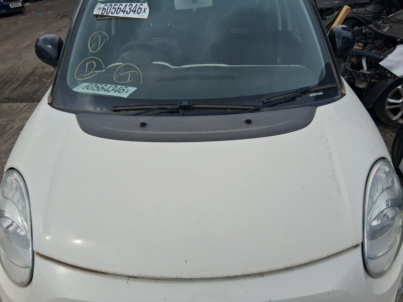 2019 FIAT 500L HATCHBACK FRONT BONNET HOOD PANEL WHITE BIANCO GELATO 934/A